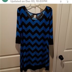 Star Vixen 2x Royal Blue and Black Chevron Dress.